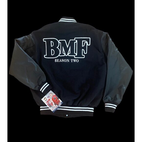 Game Sportswear Varsity Jacket BMF Black Mafia Family Season 2 Crew Jacket M - Picture 6 of 10